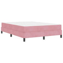 Box spring seng med madras Lyserød 160 x 220 cm Stof