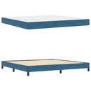 Box spring seng med madras Mørk blå 200 x 220 cm Stof