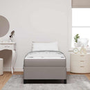 Box spring seng med madras Gråbrun 90 x 190 cm Stof