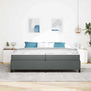 Box spring seng med madras Mørkegrå 200 x 200 cm Stof