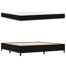 Box spring seng med madras Sort 200 x 200 cm Stof