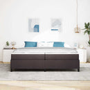 Box spring seng med madras Mørk Brun 200 x 200 cm Stof