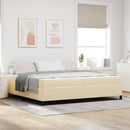 Box spring seng med madras Creme 200 x 200 cm Stof