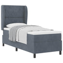 Box spring seng med hovedgærde Mørkegrå 200 x 80 cm Fløjl