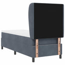 Box spring seng med hovedgærde Mørkegrå 200 x 80 cm Fløjl