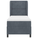 Box spring seng med hovedgærde Mørkegrå 200 x 80 cm Fløjl