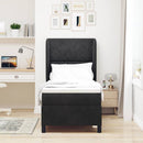 Box spring seng med hovedgærde Sort 200 x 80 cm Fløjl