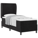 Box spring seng med hovedgærde Sort 200 x 80 cm Fløjl