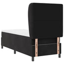 Box spring seng med hovedgærde Sort 200 x 80 cm Fløjl