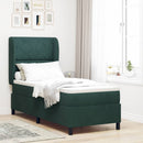 Box spring seng med hovedgærde Mørkegrøn 200 x 80 cm Fløjl