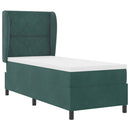 Box spring seng med hovedgærde Mørkegrøn 200 x 80 cm Fløjl