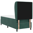 Box spring seng med hovedgærde Mørkegrøn 200 x 80 cm Fløjl