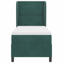 Box spring seng med hovedgærde Mørkegrøn 200 x 80 cm Fløjl