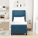 Box spring seng med hovedgærde Mørk blå 200 x 80 cm Fløjl