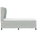 Box spring seng med hovedgærde Lysegrå 190 x 90 cm Fløjl