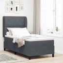 Box spring seng med pude Mørkegrå 190 x 90 cm Fløjl