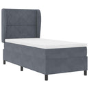 Box spring seng med pude Mørkegrå 190 x 90 cm Fløjl
