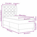Box spring seng med pude Mørkegrå 190 x 90 cm Fløjl