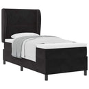 Box spring seng med hovedgærde Sort 190 x 90 cm Fløjl