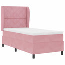 Box spring seng med hovedgærde Lyserød 190 x 90 cm Fløjl