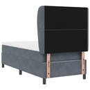Box spring seng med hovedgærde Mørkegrå 200 x 90 cm Fløjl