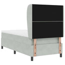 Box spring seng med hovedgærde Lysegrå 200 x 100 cm Fløjl