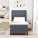 Box spring seng med hovedgærde Mørkegrå 200 x 100 cm Fløjl