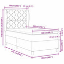 Box spring seng med hovedgærde Mørkegrå 200 x 100 cm Fløjl