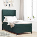 Box spring seng med hovedgærde Mørkegrøn 200 x 100 cm Fløjl