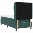 Box spring seng med hovedgærde Mørkegrøn 200 x 100 cm Fløjl