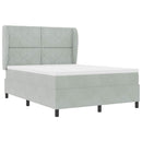 Box spring seng med hovedgærde Lysegrå 190 x 140 cm Fløjl