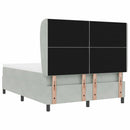 Box spring seng med hovedgærde Lysegrå 190 x 140 cm Fløjl
