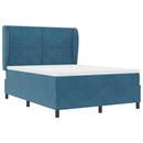 Box spring seng med hovedgærde Mørk blå 190 x 140 cm Fløjl