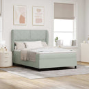 Box spring seng med hovedgærde Lysegrå 200 x 140 cm Fløjl