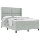 Box spring seng med hovedgærde Lysegrå 200 x 140 cm Fløjl