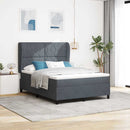 Box spring seng med hovedgærde Mørkegrå 200 x 140 cm Fløjl