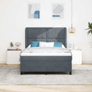 Box spring seng med hovedgærde Mørkegrå 200 x 140 cm Fløjl