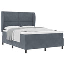 Box spring seng med hovedgærde Mørkegrå 200 x 140 cm Fløjl