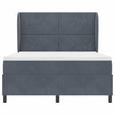 Box spring seng med hovedgærde Mørkegrå 200 x 140 cm Fløjl