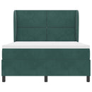 Box spring seng med hovedgærde Mørkegrøn 200 x 140 cm Fløjl