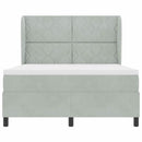 Box spring seng med hovedgærde Lysegrå 200 x 160 cm Fløjl