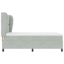 Box spring seng med hovedgærde Lysegrå 200 x 160 cm Fløjl
