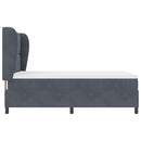 Box spring seng med hovedgærde Mørkegrå 200 x 160 cm Fløjl