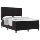 Box spring seng med hovedgærde Sort 200 x 160 cm Fløjl
