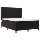 Box spring seng med hovedgærde Sort 200 x 160 cm Fløjl
