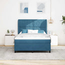 Box spring seng med hovedgærde Mørk blå 200 x 160 cm Fløjl