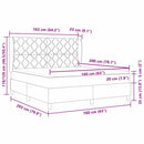 Box spring seng med hovedgærde Mørk blå 200 x 160 cm Fløjl
