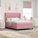 Box spring seng med hovedgærde Lyserød 200 x 160 cm Fløjl