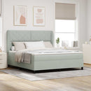 Box spring seng med hovedgærde Lysegrå 200 x 180 cm Fløjl