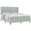 Box spring seng med hovedgærde Lysegrå 200 x 180 cm Fløjl